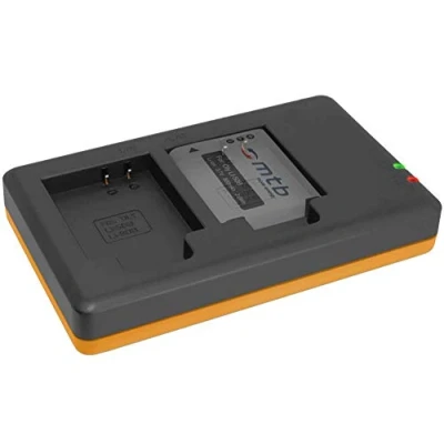 Abbildung von Dual Ladegerät (Netz, USB) kompatibel mit Ricoh DB 110 DB110 für GR III/Ricoh G900(SE) / WG 6 inkl. Micro USB Kabel (2 Akkus gleichzeitig ladbar)