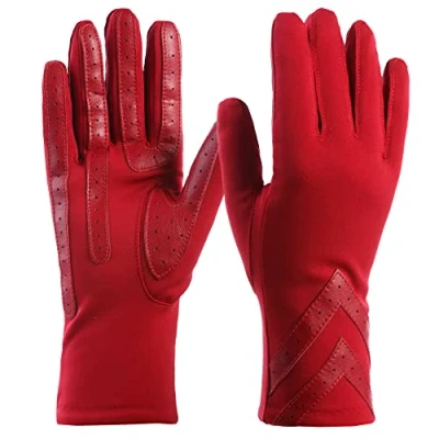 Abbildung von Isotoner Damen Spandex Touchscreen kaltes Wetter mit warmem Fleecefutter und Chevron Details Handschuhe, Chili Smartdri, Small Medium