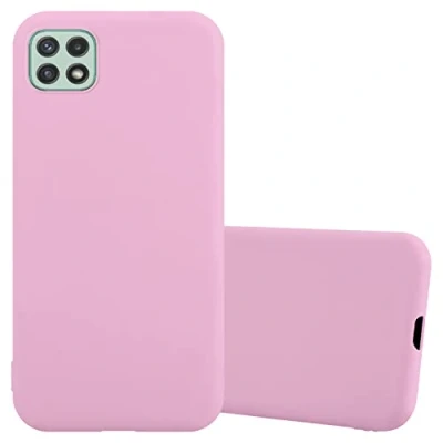 Abbildung von Cadorabo Hülle kompatibel mit Samsung Galaxy A22 5G Schutzhülle TPU Silikon Case Candy Design Slim Kratzfest Weiche Gummi Rundumschutz für in Rosa