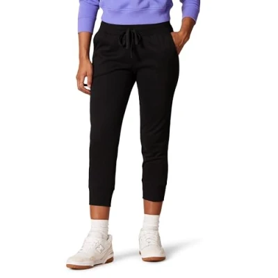 Abbildung von Amazon Essentials Damen Fleece Capri Jogginghose (in Übergröße erhältlich), Schwarz, XXL