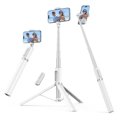 Abbildung von SYNCWIRE 140CM Selfie Stick Handy Stativ mit FernauslöSer VerstäRkter Ständer,360 Drehbarer Tragbar Handyhalterung für Smartphone,Selfie Kompatibel iPhone Samsung Android