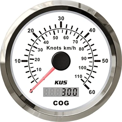 Abbildung von KUS GPS Tacho Kilometerzähler 60Knots 110KM/H Für Boot Yachten 85mm Mit Hintergrundbeleuchtung (Weiß)