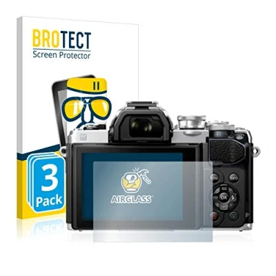Abbildung von BROTECT Schutzglas für Olympus OM D E M10 Mark III/Mark IV (3 Stück) Schutzfolie Panzer Folie Glas [Extrem Kratzfest 9H, Anti Fingerprint,