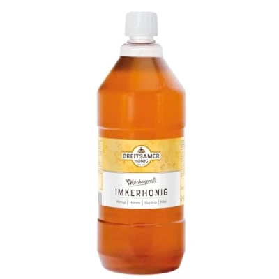 Abbildung von Breitsamer Blütenhonig Imkergold flüssig 1,5 kg Flasche für Küchenprofis Aromatischer Honig ideal Großverbraucher Hotels Gastronomie (1 x 1500g)
