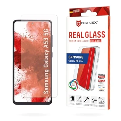 Abbildung von DISPLEX Panzerglas (10H) + Schutzhülle für Samsung Galaxy A53 5G Eco Montagerahmen, Case, Tempered Glas, kratzer resistente Schutzfolie