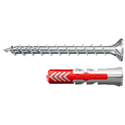 Abbildung von fischer DUOPOWER 8 x 40 S mit ETA, Universaldübel PowerFast II Schraube, 2 Komponenten Dübel, Kunststoffdübel zur Befestigung in Beton, Ziegeln, Stein, Gipskarton uvm., 50 Dübel + Schrauben