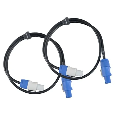 Abbildung von Pronomic Power Twist 1 Stromkabel Set 2 Kabel zur Stromversorgung von Aktiv Lautsprechern und Scheinwerfern PowerCon kompatible Stecker (H05VV F) mit 3x 1,5 mm² Länge: m Schwarz