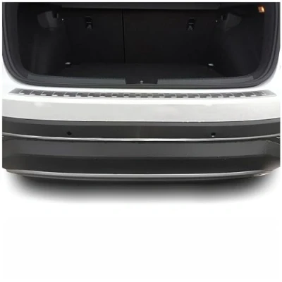 Abbildung von tuning art BL1042 Ladekantenschutz mit Abkantung passend für VW Taigo 2021 , Farbe:Silber
