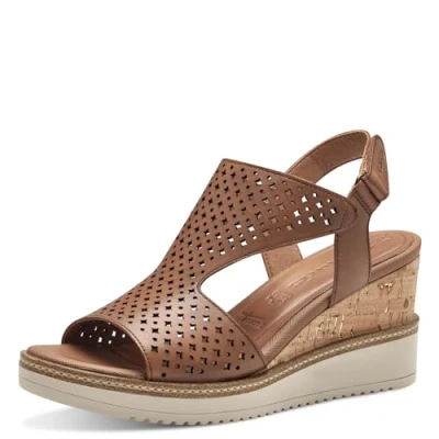 Abbildung von Tamaris Plateausandalette, Damen, Größe: 40, Cognac Schuhe