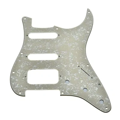 Abbildung von Dopro 11 Loch Strat HSS Gitarre Pickguard 2 Schrauben Humbucking Pickup Mount für American FD Stratocaster Aged Pearl