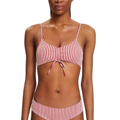 Abbildung von Esprit Wattiertes IM Streifenlook Bikinitop, Damen, Größe: 42, Dark red
