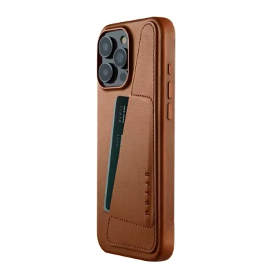 Abbildung von Mujjo Leather Wallet Case iPhone 16 Pro Max Braun