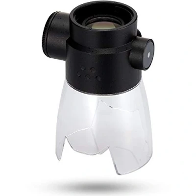 Abbildung von Monokularer Makroständer PENTAX V MS1 mit LED Licht für VM6X21 Wenn er am Monokular angebracht ist, kann als Mikroskop 18 fache Vergrößerung verwendet werden ideal zum Beobachten mikro
