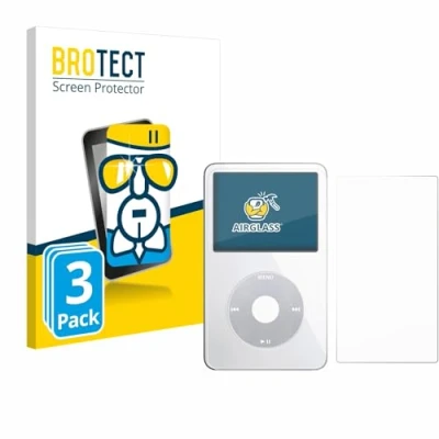 Abbildung von BROTECT Schutzglas für Apple iPod Classic Video (Display+Rückseite) (3 Stück) Schutzfolie Panzer Folie Glas [Extrem Kratzfest 9H, Anti Fingerprint,
