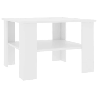 Abbildung von vidaXL Couchtisch 1 Ablagefach Beistelltisch Wohnzimmertisch Kaffeetisch Sofatisch Tisch Teetisch Telefontisch Weiß 60x60x42cm Holzwerkstoff