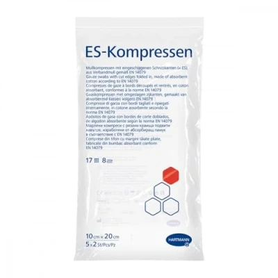 Abbildung von Es kompressen Steril 10x20 cm 8fach 5X2 St