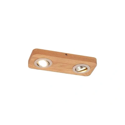 Abbildung von Lindby Deckenleuchten Mikari, LED Leuchtmittel fest verbaut, warmweiß, Modern, Eichenholz, ABS, Polycarbonat, holz hell, nickel satin, 2