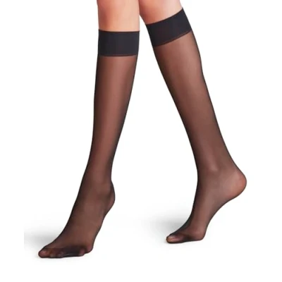 Abbildung von Falke MATT Deluxe 20 Denier Transparent Kniestrümpfe, Damen, Größe: 39 42, Black