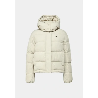 Abbildung von Calvin Klein Jeans Steppjacke &quot;MATTE MONOLOGO ND SHORT PUFFER&quot;, mit Kapuze, Logodruck