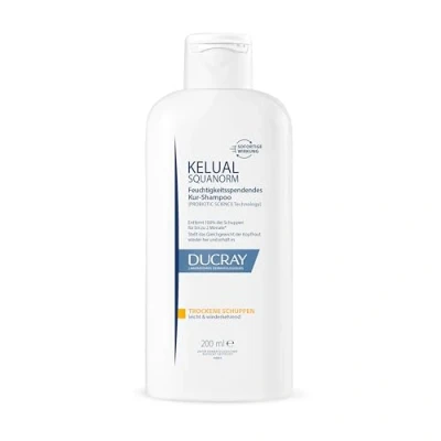 Abbildung von Ducray KELUAL SQUANORM, Anti Schuppen Kur Shampoo, feuchtigkeitsspendende Haarpflege bei trockenen und juckender Kopfhaut, klinisch getestet, 200 ml