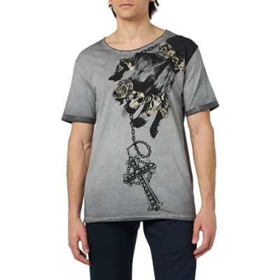 Abbildung von KEYLARGO Herren MT Paint IT Black Round T Shirt, Silver (1107), M