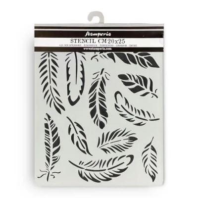 Abbildung von Stamperia Thick Stencils for Scrapbooking, Albums, Card Making, Bullet Journalling and More, Feathers, Flexible Material, Easy to Clean, Perfect Hobbies, Crafts Gifting (Lavender)