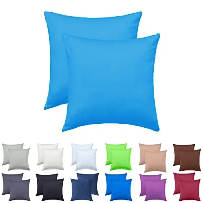 Abbildung von NatureMark 2er Pack Jersey Kissenbezug Kissenhülle Kissenbezüge Seitenschläferkissen Nackenkissen viele Größen und Farben ÖKO TEX (80 x 80 cm, Türkis)