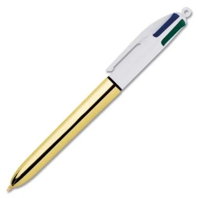 Abbildung von BIC 4 Farben Kugelschreiber Set Colours Shine, Schaft in Gold, 12er Pack, Ideal für das Büro, Home Office oder die Schule