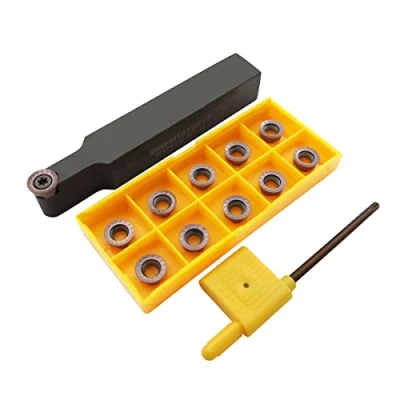 Abbildung von ASZLBYM 11 Stück RPMT10T3 MOE R5 Wendeschneidplatten Fräseinsätze Klingenfräser mit 5/8&quot;/16 mm SRDPN1616H10 Fräswerkzeughalter Metall Drehmaschinen Schneidwerkzeuge