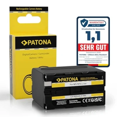 Abbildung von PATONA Akku Ersatz für Sony NP F970 F960 F950 F930 F750 F730 F550 F530 F330 FM30 FM50 FM70 FM90 QM51D QM71D QM91D FM 500H Batterie