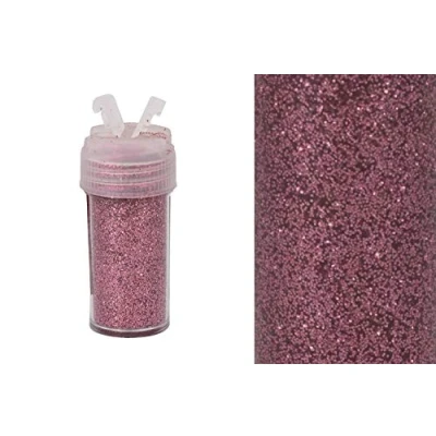 Abbildung von Creativery Glitzerpulver 0,26mm Dose 2,5x5,5cm mit Streudeckel Glitzerstaub Glitter Basteln Nailart Farbauswahl: Altrosa 158