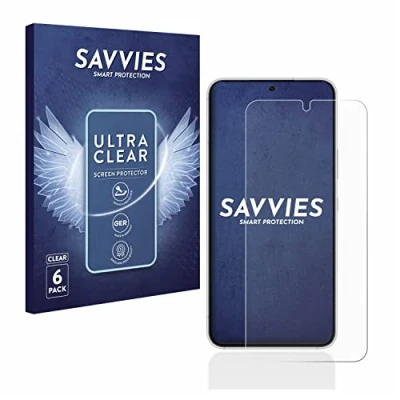 Abbildung von Savvies 6 Stück Schutzfolie für Samsung Galaxy S22 5G Displayschutz Folie Ultra Transparent