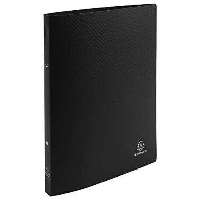 Abbildung von Exacompta 54191SE 5er Pack Ringhefter OPAK DIN A4 aus flexiblem Kunststoff mit 2 Ringen 20 mm breit schwarz ideal für Schule und Büro Ringordner Ringbuchordner