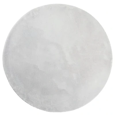 Abbildung von vidaXL Teppich HUARTE Kurzflor Weich und Waschbar Grau Ø 80 cm, Runde, Höhe: 1.8 mm