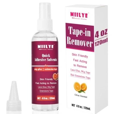 Abbildung von MIILYE Perücken Kleber Entferner/Tape Extension Löser Spray 120 ml/4 oz, Schnell wirkend Haarkleber Entferner, Bondinglöser und Tape Lösemittel für Spitzenperücken, Hair Extensions