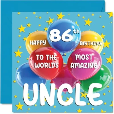 Abbildung von Geburtstagskarte für Onkel zum 86. Geburtstag World&#039;s Most Amazing Oncle von Nichte Neffe, 145 mm x mm, Alter 86, sechsundachtzig Grußkarten