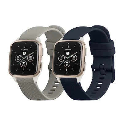 Abbildung von kwmobile 2x Sportarmband kompatibel mit Garmin Venu Sq 2 Music/Sq Armband Fitnesstracker Band Set aus TPU Silikon