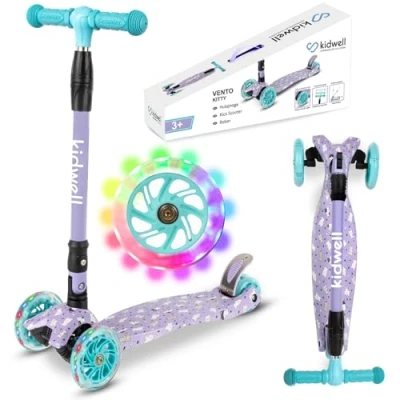 Abbildung von COIL Kinderroller, Dreiradscooter, Tretroller, Dreirad Balance Roller, Cityroller, ABEC 7 Lager, 3 stufige Lenkradverstellung, LED Räder (Kitty)
