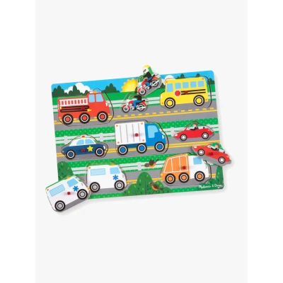 Abbildung von Melissa and Doug Fahrzeuge Holzpuzzle Kinder , Puzzle ab 2 Jahre Greifpuzzle Steckpuzzle Holz Holzspielzeug Spiele Schichtpuzzle Puzzles Kind