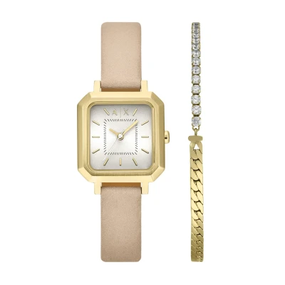 Abbildung von Armani Exchange Damen Uhr Beige AX7172SET