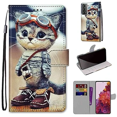 Abbildung von TOMYOU Hülle für Samsung Galaxy S21, Stoßfestes Flip Holster, Premium Leder PU Handyhülle, Case Wallet mit [Magnetic Closure] S21