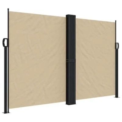 Abbildung von vidaXL Seitenmarkise, Sichtschutz Ausziehbar, Windschutz Sonnenschutz für Garten Balkon Terrasse, Seitenrollo Seitenwandmarkise, Beige 160x600cm