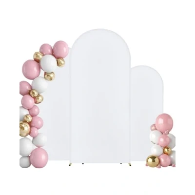 Abbildung von VEVOR 3er Set Hochzeit Bogen Metall Traubogen Blumen Ballon Rahmen mit Bezug