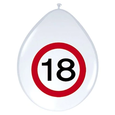 Abbildung von Ballon 18 Jahre Verkehrszeichen 8 Teile