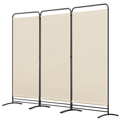 Abbildung von Angel Living Paravent 3 Teilig Klappbar Raumteiler Freistehend Sichtschutzwand Stellwand Trennwand Sichtschutz für Büros, Balkon,Schlafzimmer,Außengarten,243cm x 180cm Beige
