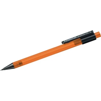 Abbildung von STAEDTLER 777 05 4 Druckbleistift graphite gefüllt mit B Minen, Minendurchmesser 0,5 mm, Schaftfarbe: orange, 10 Stück im Kartonetui