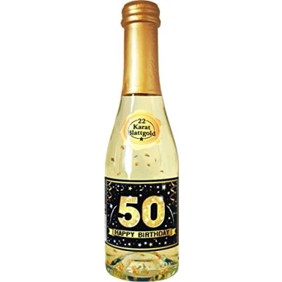 Abbildung von AV Andrea Verlag Pfeif auf&#039;s Alter 50 im Geschenke Set für Frauen zum Geburtstag mit Piccolo 22 Karat Blattgold Gold schwarz (Piccolo HB 56014)