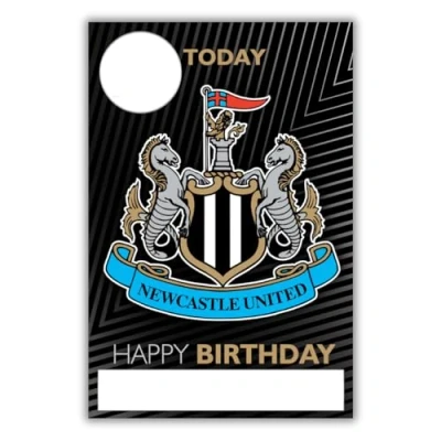 Abbildung von Danilo Promotions Ltd Newcastle Football Club Geburtstagskarte, mit Aufklebern zum Personalisieren Ihres Alters und Namens, Schwarz