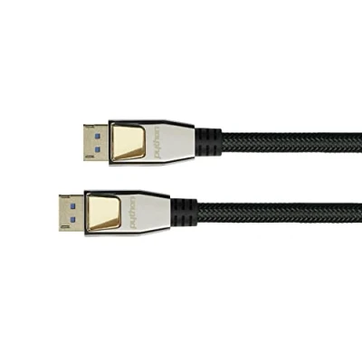 Abbildung von Python PREMIUM DisplayPort 2.0 Kabel 2 m 54 Gbit/s, UHBR 13.5 4K @240Hz / 8K @60Hz KUPFERLEITER NYLONGEFLECHT schwarz
