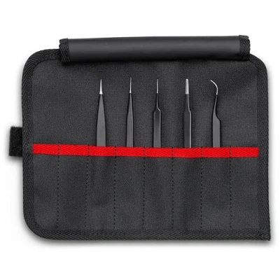 Abbildung von Knipex 92 00 01 ESD, Edelstahl, Schwarz, Flach, Spitz, Geschwungen, Gerade, 182 g, 5 Stück(e)